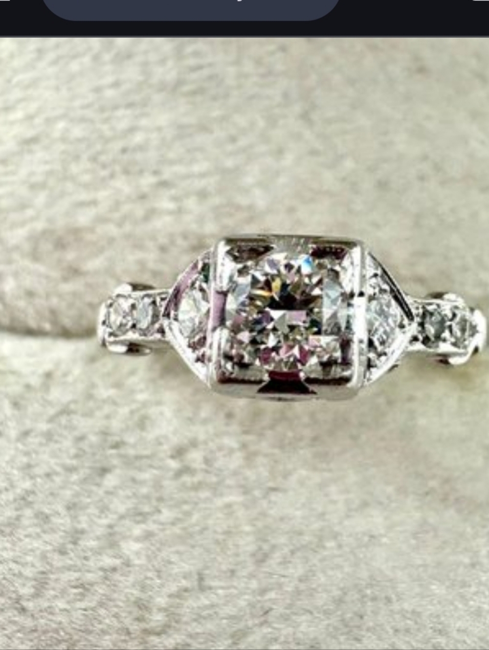 Diamond Engagement Ring 18k White Gold
